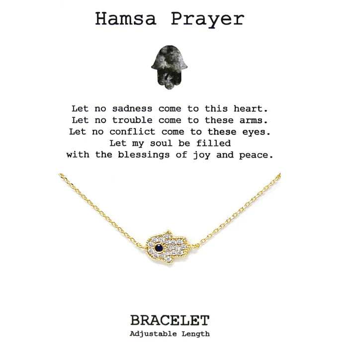 Hamsa Prayer Necklace -  Tell  Your Story