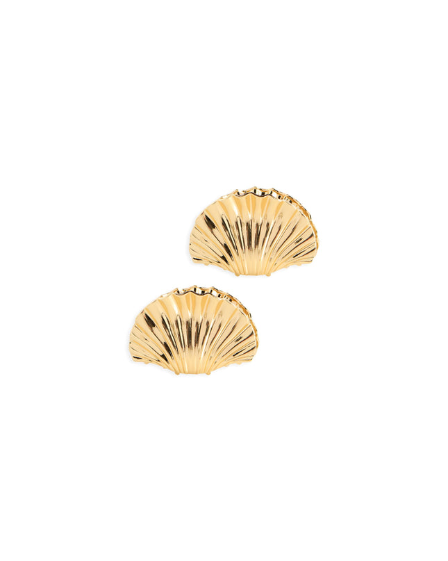 SET OF 2 SHELL CLAW CLIPS,GOLD