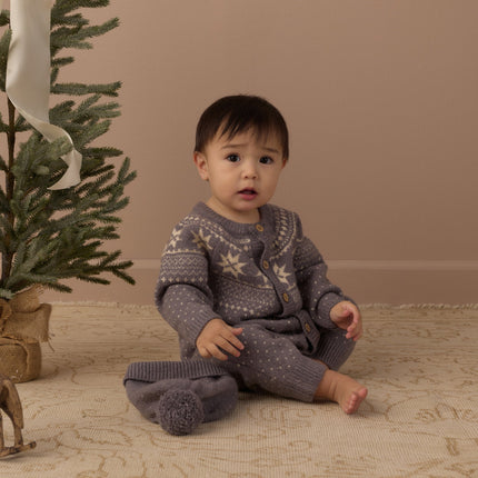 Rylee + Cru Fair Isle Romper in Slate, alternate view
