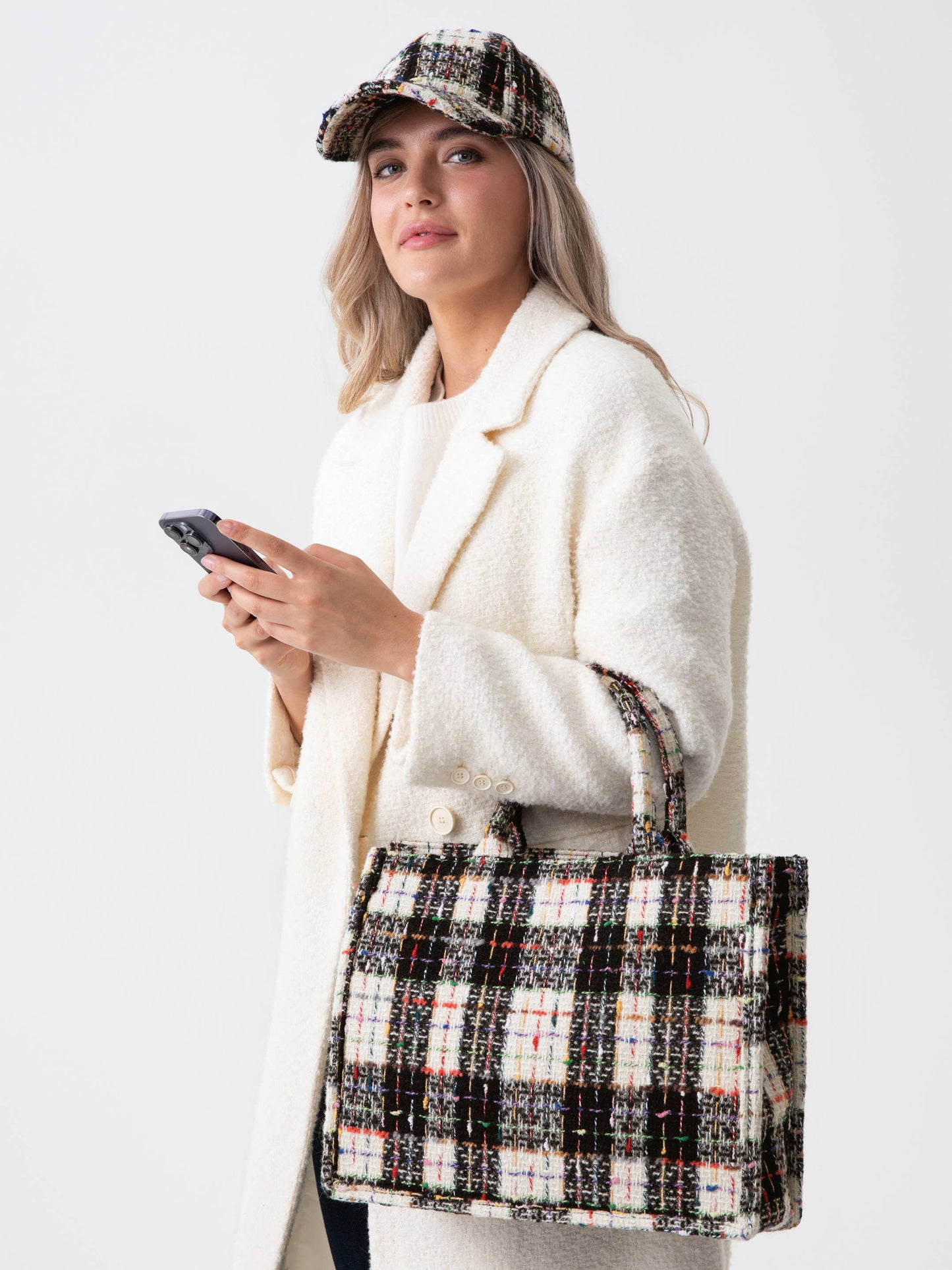 Black/White Check Romy Tote