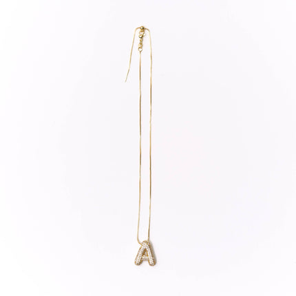 Gold Crystal Initial Necklaces