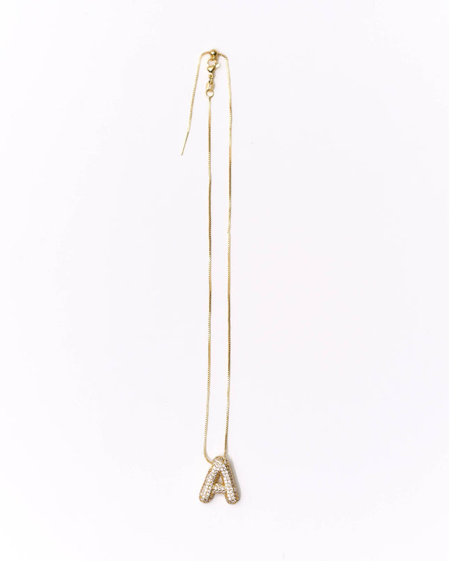 Gold Crystal Initial Necklaces