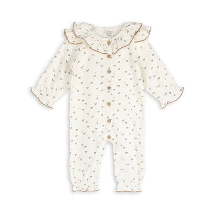 Ditsy Hearts Baby Jumpsuit (Organic Jersey)