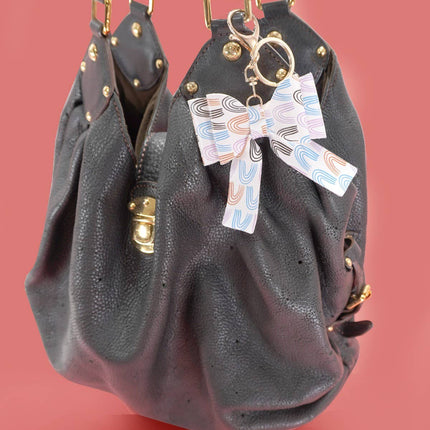 VEGAN LEATHER BOW BAG CHARM KEYCHAIN | 40KC117