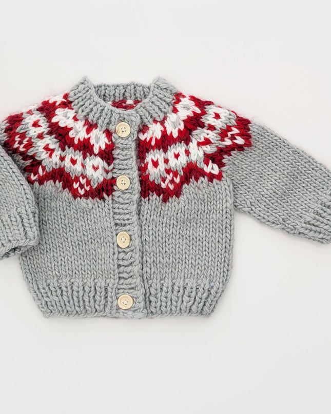 Fairisle Red Cardigan Sweater