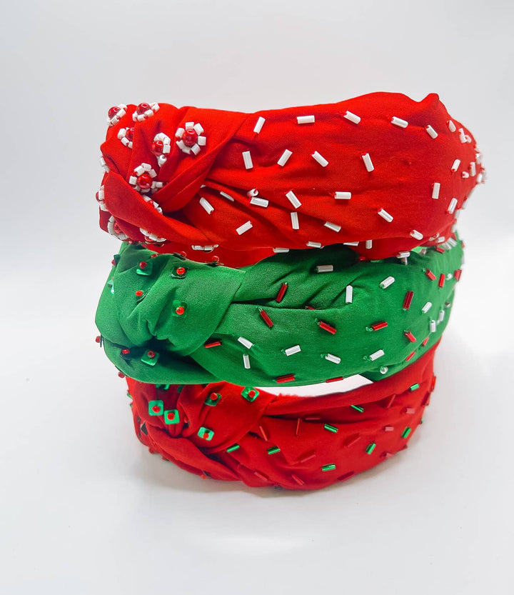 Christmas Headband, Christmas Accessories, Beaded Headband