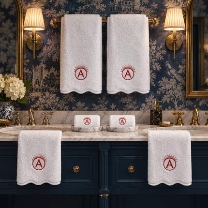 Luxury Scallop Piping Bath Towel Sets (6-Piece)