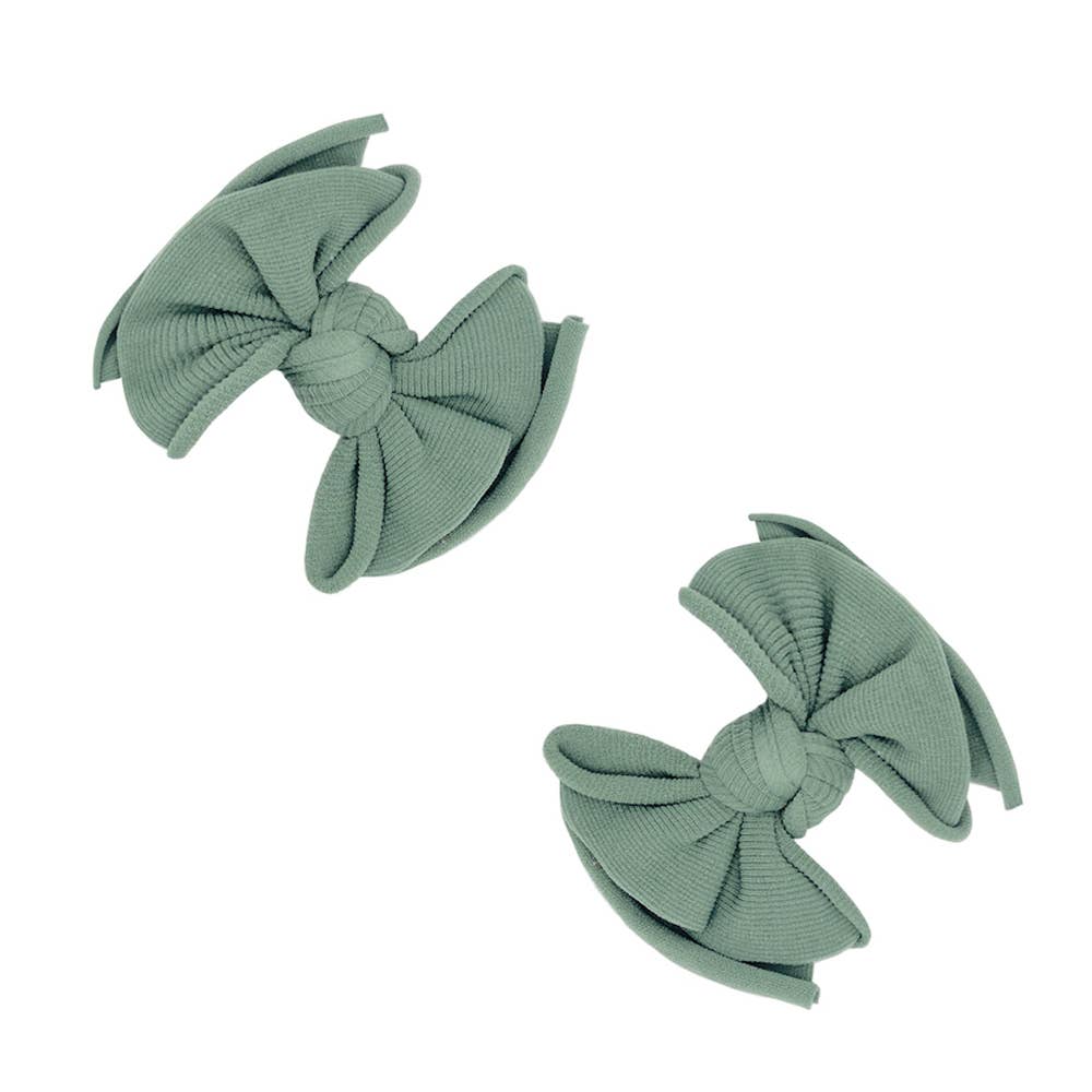 Baby Clips Softy Nylon Bow Hair Clips - 2 Pack