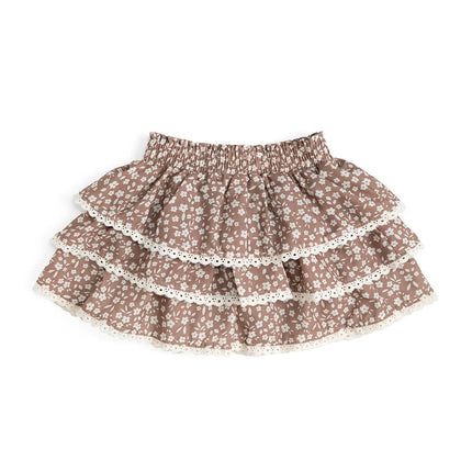 Mocha Floral Skort - Kids Boutique Clothing - Fall