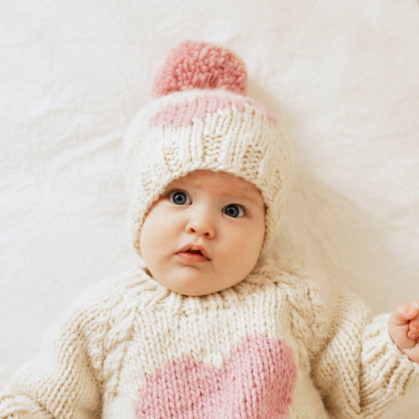 Sweetheart Knit Beanie Hat Rosy
