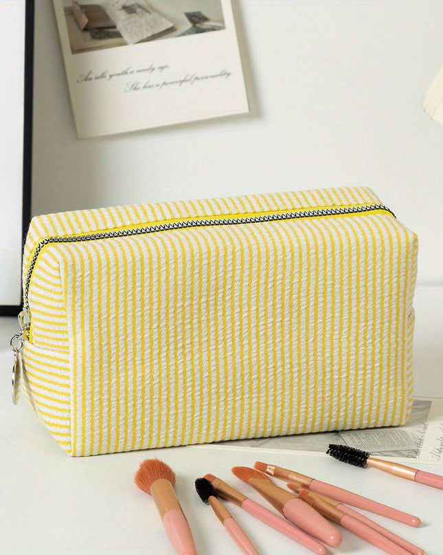 Personalized Striped Cosmetic Bag
