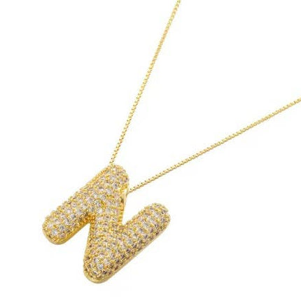 Gold Crystal Initial Necklaces