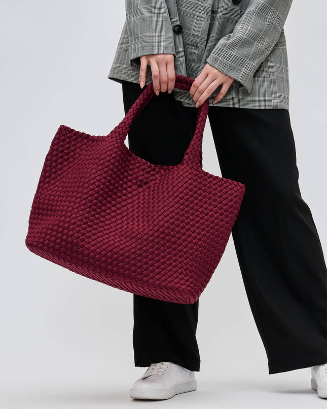 Sky's The Limit - Large Woven Neoprene Tote-Olive Color