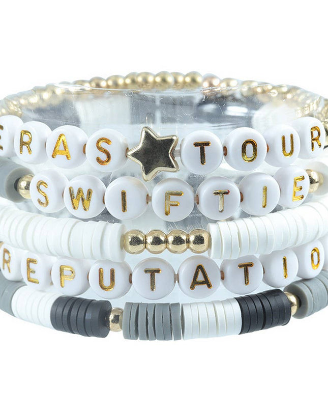 5PCS COLORED LETTER MULTI-LAYER BEADED BRACELET_CWAJE0711