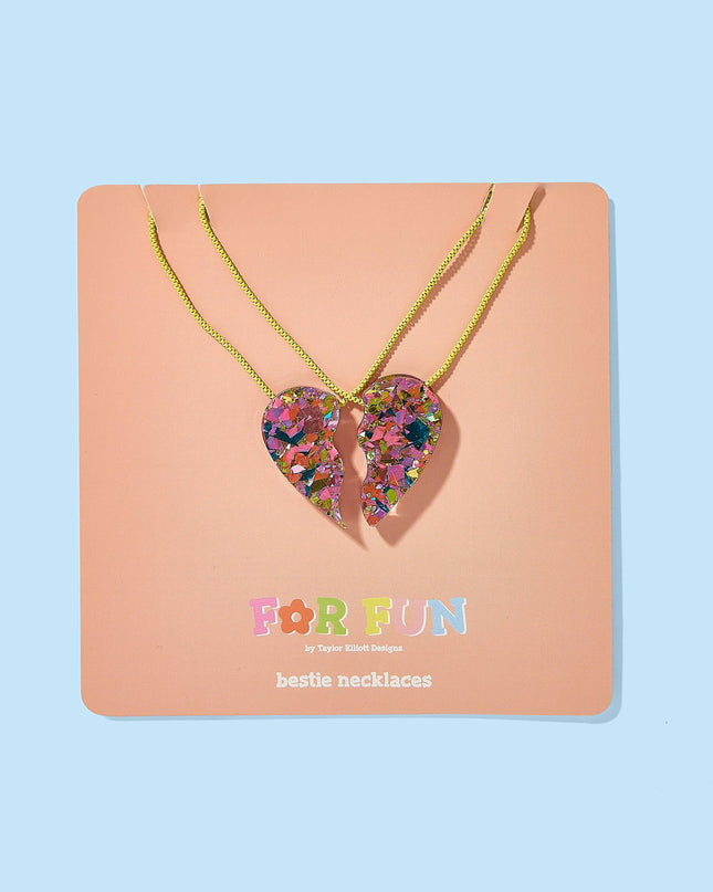 2-Piece Necklace Set - Heart Halves