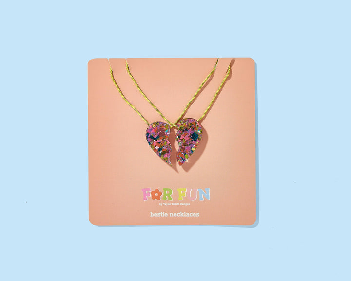 2-Piece Necklace Set - Heart Halves
