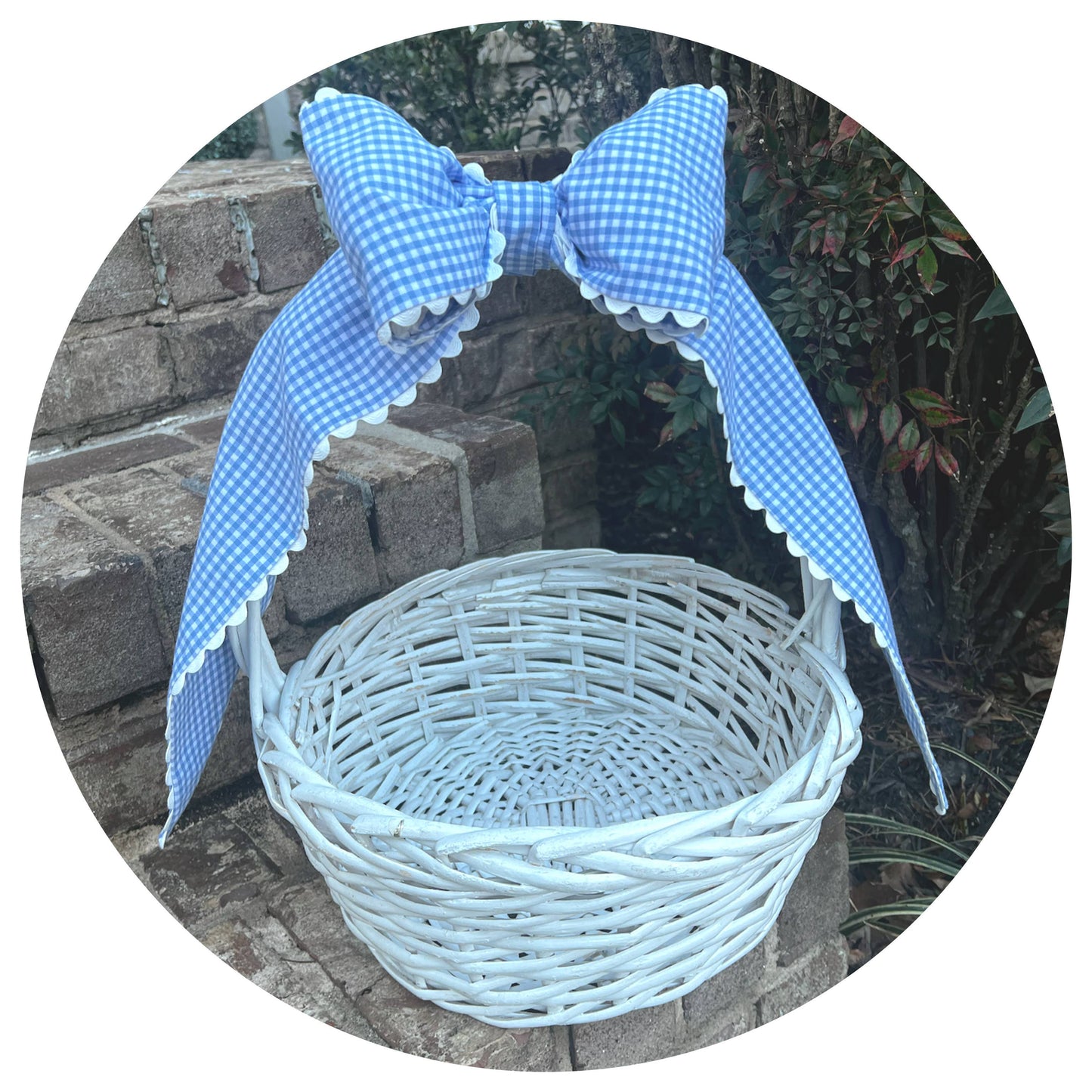 Custom Gingham Bow with Trim