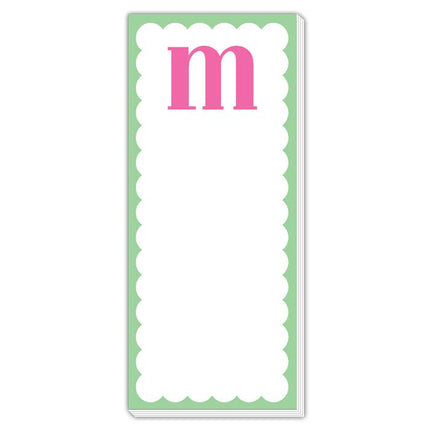Scallop Monogram Pink And Green M Skinny Notepad