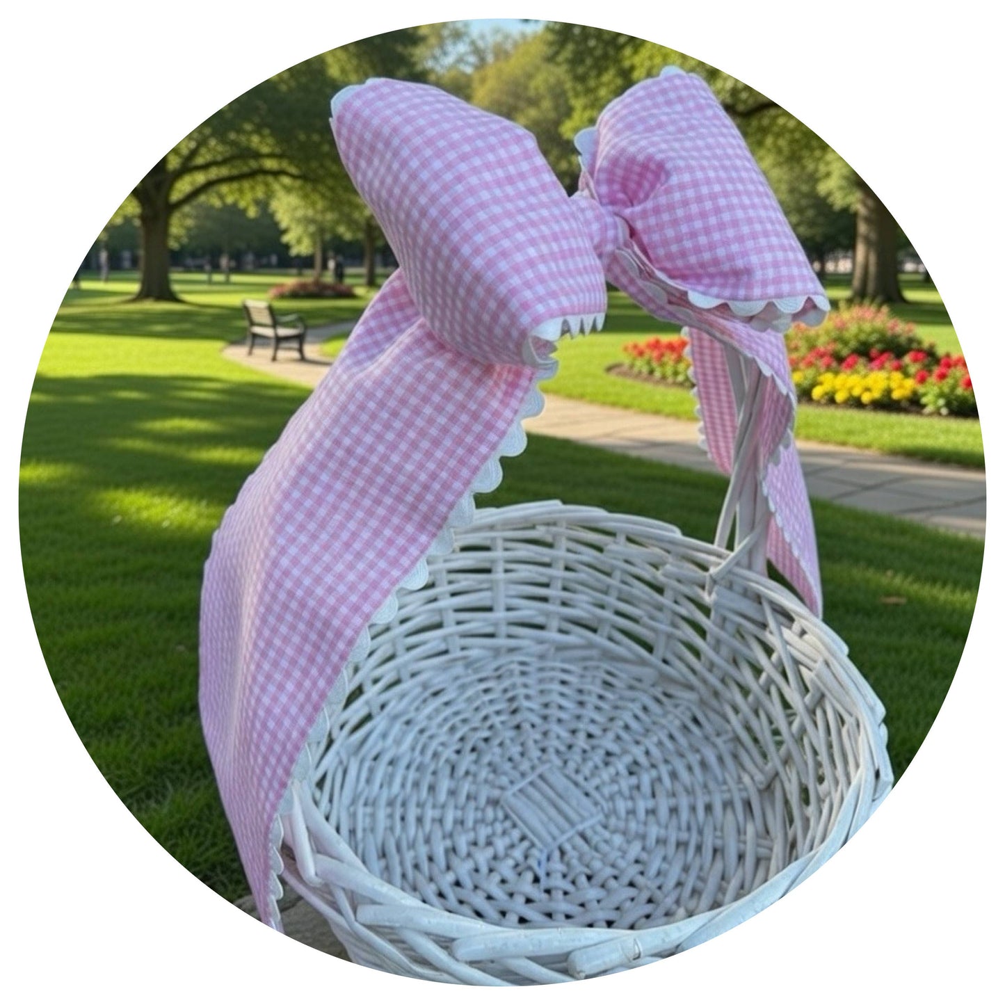 Custom Gingham Bow with Trim