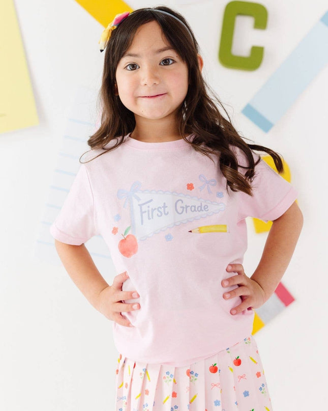 First Grade Pennant Short Sleeve T-Shirt - Back To School