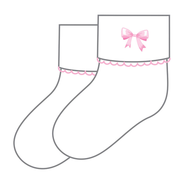 Baby Bows Embroiderd  Socks