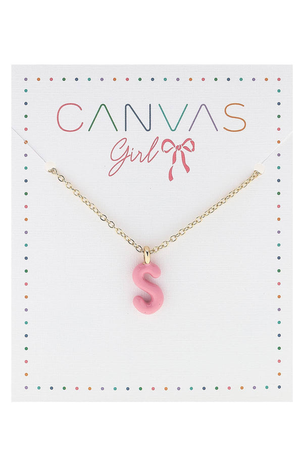 Viola Enamel Coated Letter Children's Necklace
