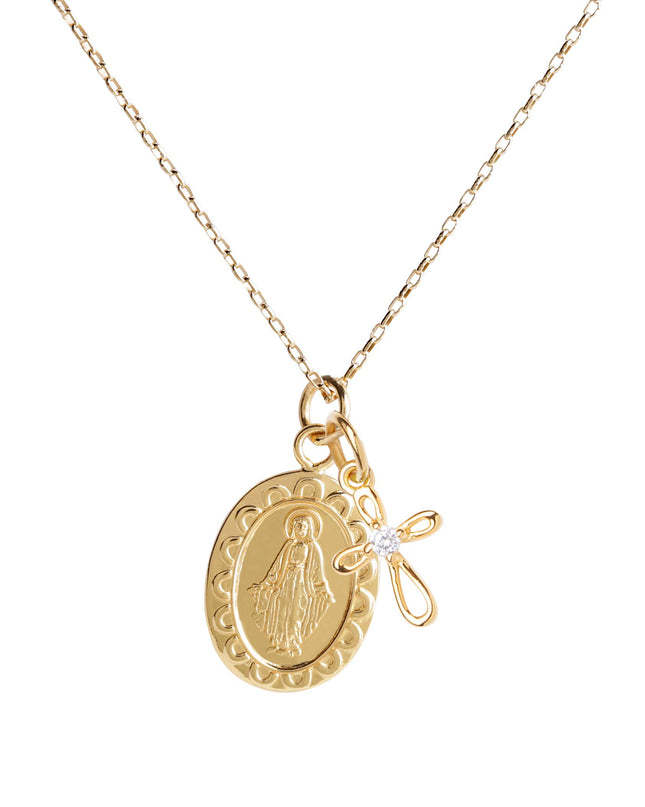 Miraculous Medal Cross Necklace