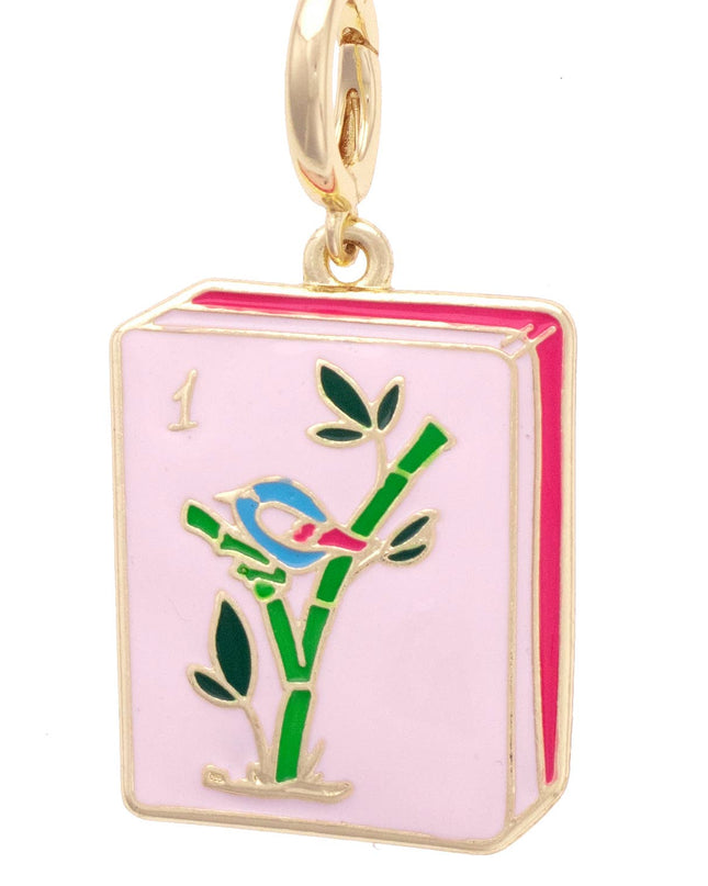 Jumbo Mahjong Enamel Tile Pendant Charm
