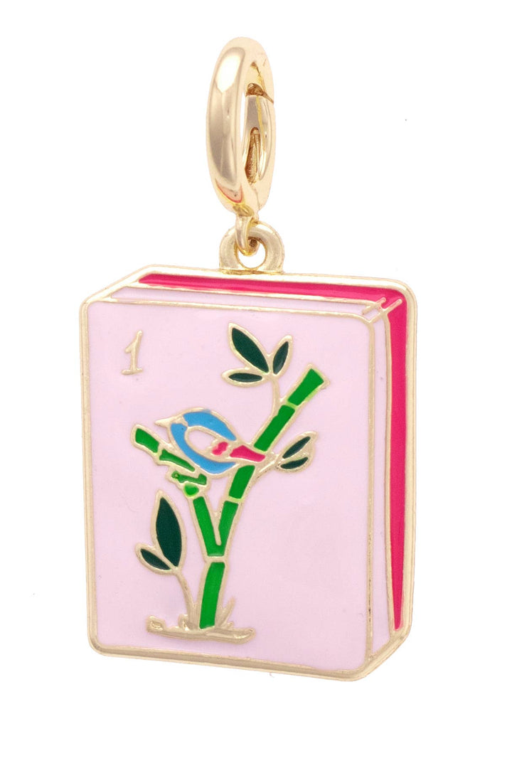 Mahjong Enamel Tile Pendant Charm