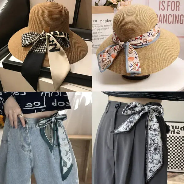 Long Thin Ribbon Scarf – Ponytail, Neck, or Purse_CWASC0726