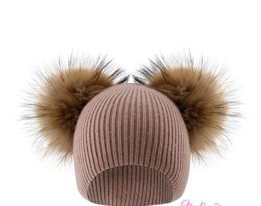 FurPomHats / Double Pom Wool Cuff Beanies