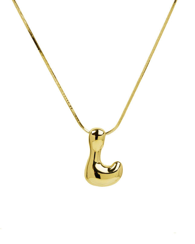 Initial Balloon Waterdrop 18K Gold Necklace