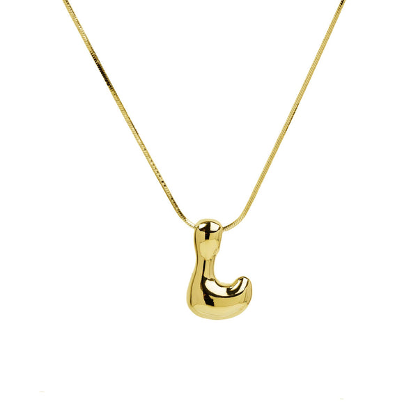 Initial Balloon Waterdrop 18K Gold Necklace