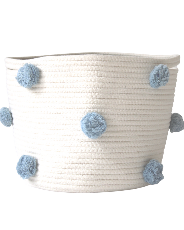Sky Blue Pom Basket