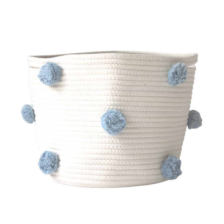 Sky Blue Pom Basket