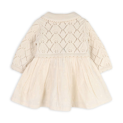 Phoebe Pointelle Knit Sweater Baby Dress (Organic Cotton)