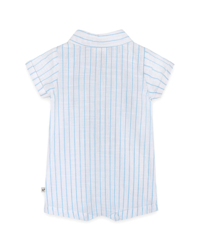 Aqua Embroidered Baby Romper