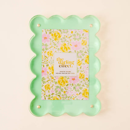 Rectangle Scalloped Acrylic Frame - Green