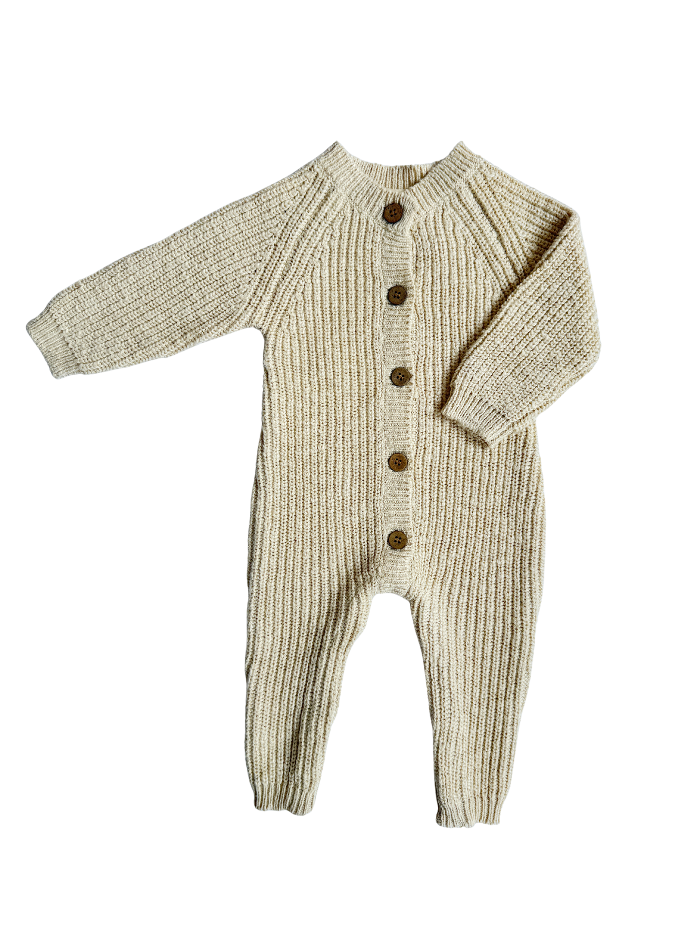 Classic Chunky Knit Jumpsuit - French Cream