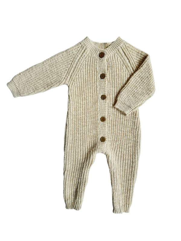Classic Chunky Knit Jumpsuit - French Cream