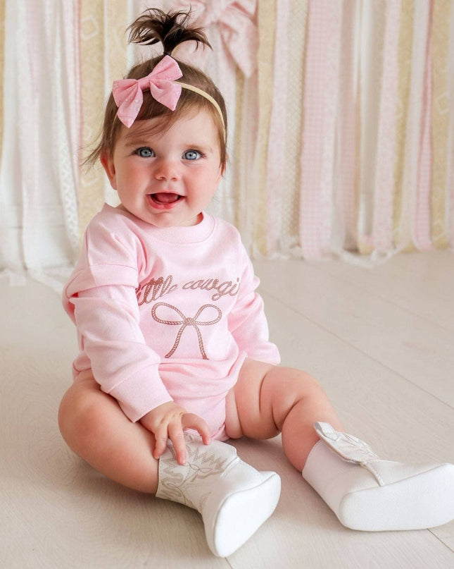 Little Cowgirl Western Long Sleeve Romper - Baby Clothing