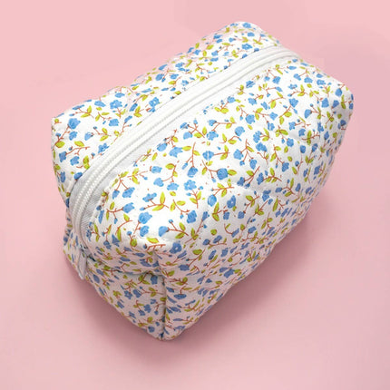 DITSY QUILTED COTTON FLORAL COSMETIC POUCH BAG | 40P557