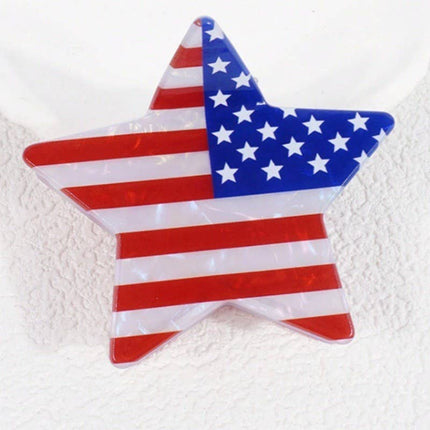 USA Flag Hair Claw Clips