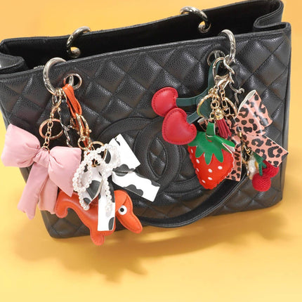 TRENDING VEGAN LEATHER DOG BAG CHARM KEYCHAINS | 40KC112