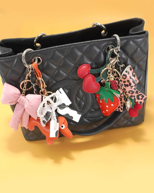 TRENDING VEGAN LEATHER DOG BAG CHARM KEYCHAINS | 40KC112