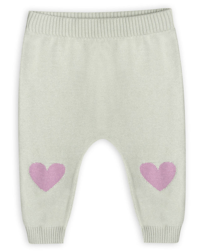 Flower & Heart Baby Sweater Cardigan & Pants Set