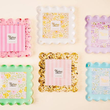 Rectangle Scalloped Acrylic Frame - Purple