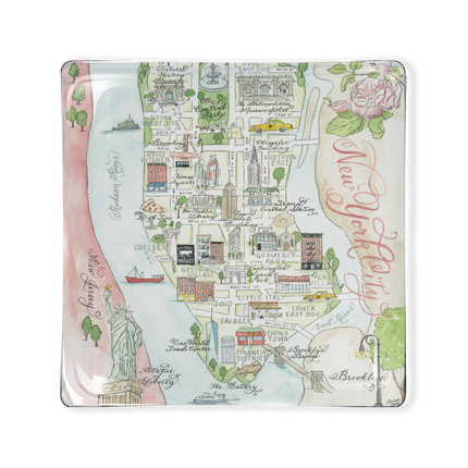 Robyn Love Steele Glass Tray- New York