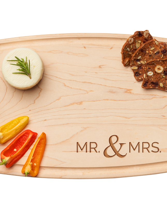 Arched Artisan Maple Board | Modern Mr. & Mrs. | 12 x 9"