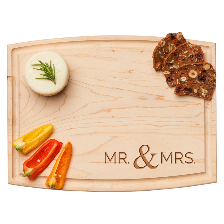 Arched Artisan Maple Board | Modern Mr. & Mrs. | 12 x 9"